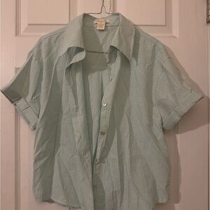 Men's Green Striped Shirt